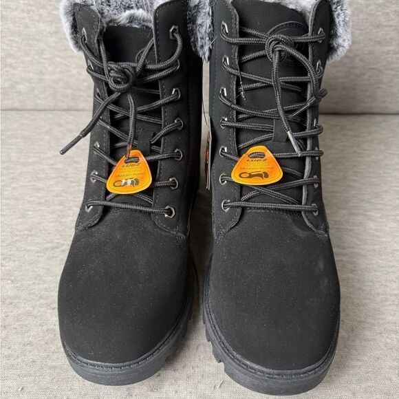 Women’s Black Lugz Workboots  US Size 7 M Empire HI FUR Black/Charcoal NWOT - Picture 2 of 10